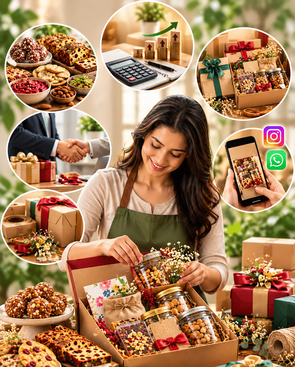 healthy gift box entrepreneurial collage