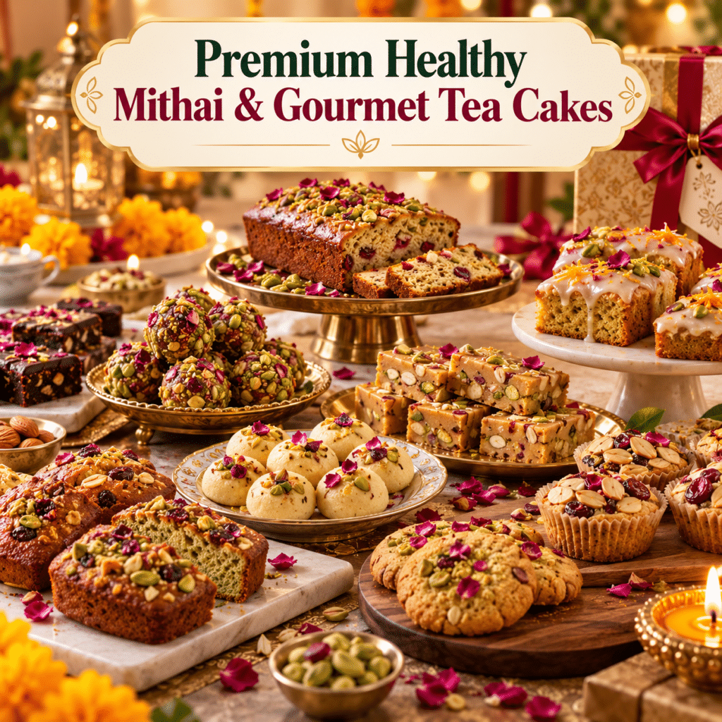 premium healthy mithai & tea cakes